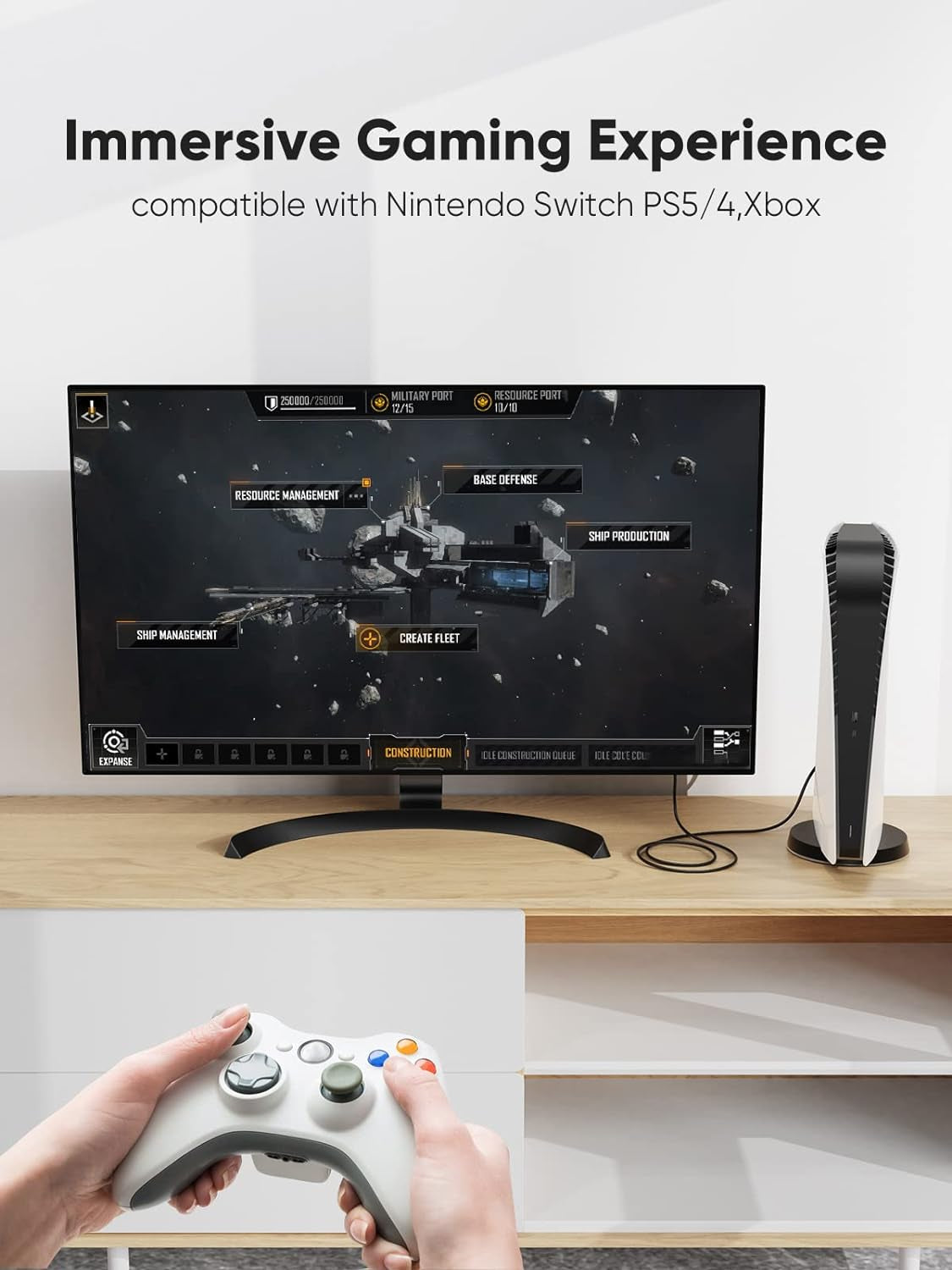 DVI to HDMI Cable Long, 5Ft HDMI to DVI Bi Directional Adapter, HDMI Male to DVI-D 24+1 Male, Support 1080P HD for Raspberry Pi, Roku, Xbox One, PS5, Graphics Card, Blue-Ray, Dvd,Switch